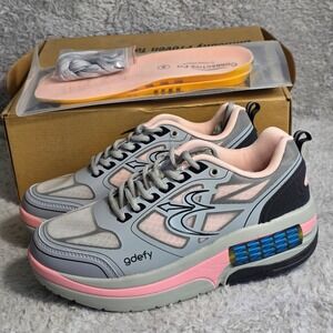 Gravity Defyer GDefy Women Ion TB9022FGU Gray Pink Sneakers Walking 9 WIDE NEW